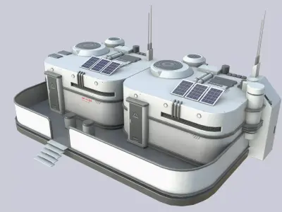 Scifi house Low-poly 3D model