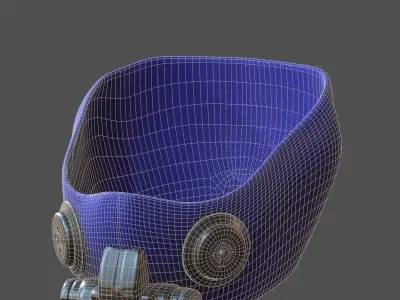 Gas mask helmet 3d model scifi Low-poly  Low-poly 3D model