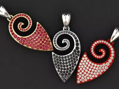 stunning diamond pendent 3D print model