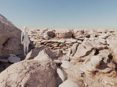 Desert Wash Ravine Canyon Scan A 3D model