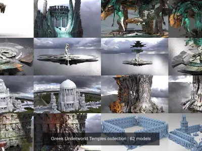 Greek Underworld Temples collection 3D Model Pack