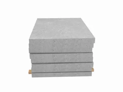 Concrete Panels On Wood Planks 3D model purchase