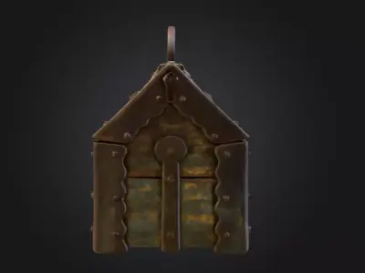 Ancient Metal Chest Low-poly 3D model