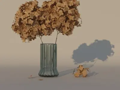 Dry Hydrangea Flowers 3D model Free 3D model