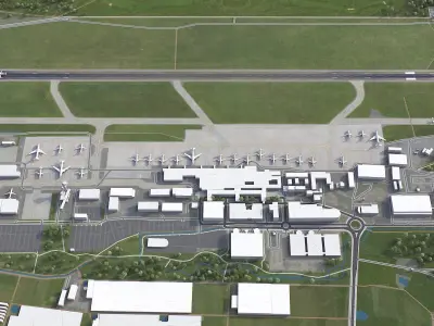 Nurnberg - Airport - NUE Low-poly 3D model