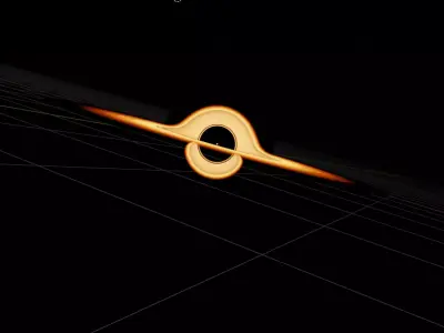 Realistic Black Hole with Accretion Disk Low-poly 3D model