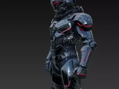 New sci-fi armored soldier 3D model