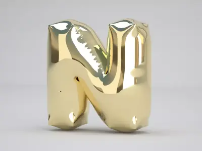 N Balloon Gold 3D model