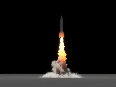 3D Rocket Start Animation 3D model