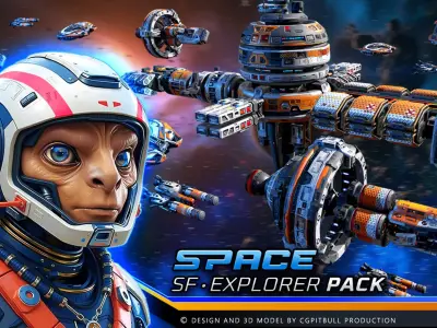 SPACE Explorer Pack Low-poly 3D model