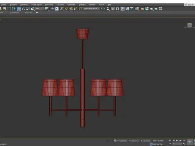  Danish Designer Modernist Chandelier Low-poly 3D model