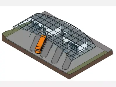 Transport hub - Revit 3D model