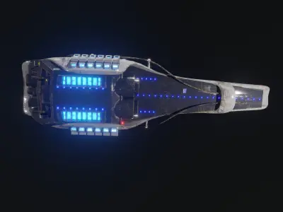 SciFi Drone Dragonfly Low-poly 3D model