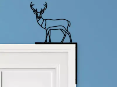 Deer Door Corner Decor 3D print model buy