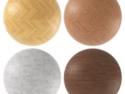 Parquet - Laminate - Wooden floor 4 in 1 3D model 10