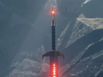 Sword with light 3D model