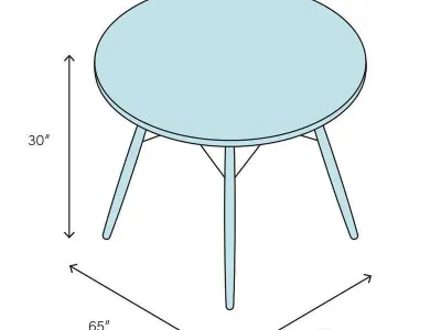 Fredericks Drop Leaf Dining Table 3D model