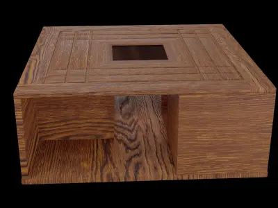 Coffee Table Low-poly 3D model 13