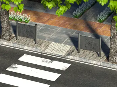 City Street realistic visualization 3D model