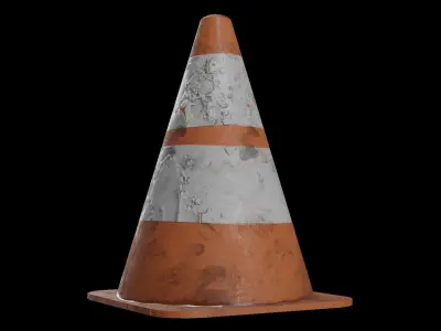 Traffic cone 4k Game-ready 3D model Low-poly 3D model