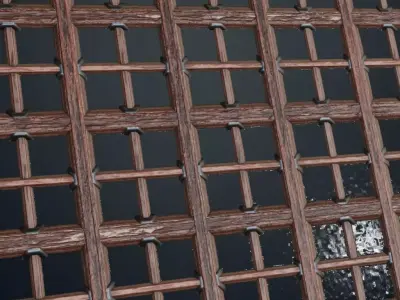 Medieval Heavy Timber Cage Lattice PBR Texture