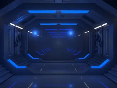 Sci Fi Corridor 3D model 43