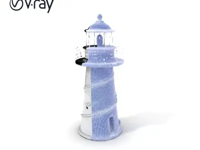 Futuristic Lighthouse Model Pack with Spiraling Design Low-poly 3D model