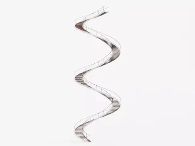 Spiral Staircase V3 - Modern Interior Stairs Low-poly 3D model
