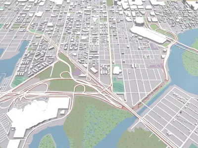 Cityscape Atlantic City New Jersey USA 3D model