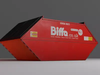 Low Poly Biffa General Waste Container Small Low-poly 3D model
