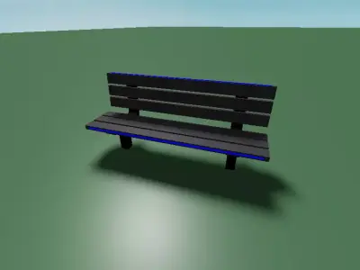 Custom Bench Low-poly 3D model