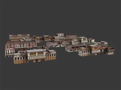 Tibetan-style architecture 3D model