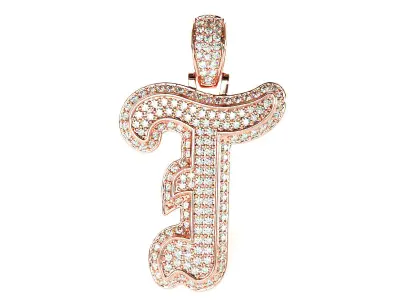 Tattoo fonts T alphabet pendent 3D print model
