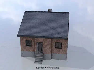 Modern single-family house version 4 L Low-poly 3D model