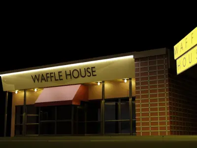 Low poly Waffle House Free 3D model