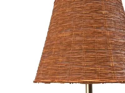 Metal Buffet Rattan Shade Lamp 3D model