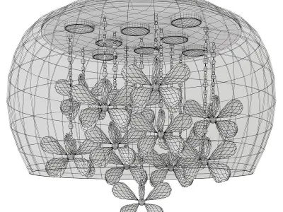Zeev Destiny Chrome and Glass LED Pendant Light Low-poly 3D model