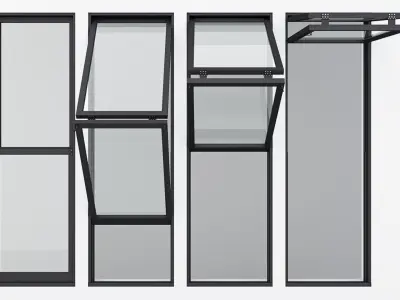 Aluminium window 10 3D model