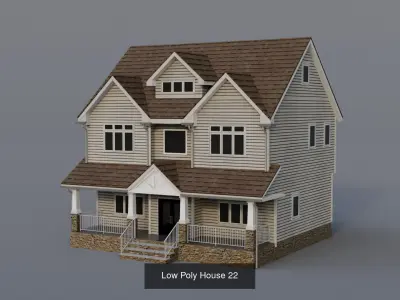 Low Poly House Collection 4  3D Model Pack
