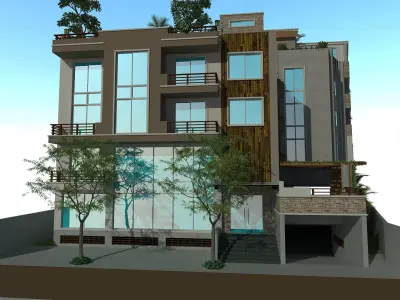 Appartment modern apartment building 3D model