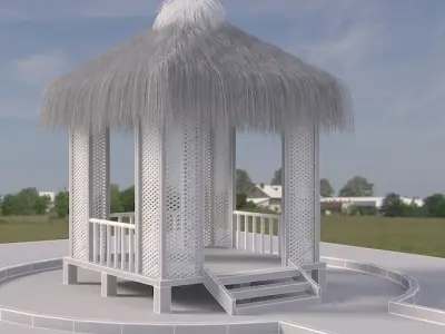 pergola garden  project good details sun outside  Low-poly 3D model
