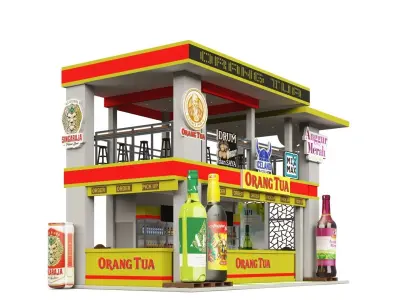 Booth Outdoor 10x5cm 3D model