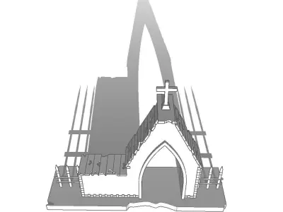 Entrance to the cemetery 3D  Entrada al cementerio  Low-poly 3D model