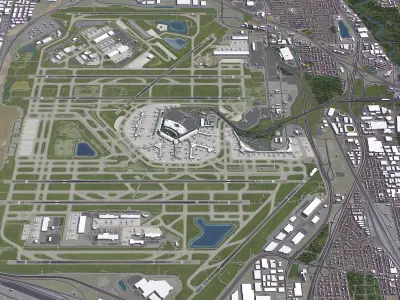 Chicago Airport Low-poly 3D model