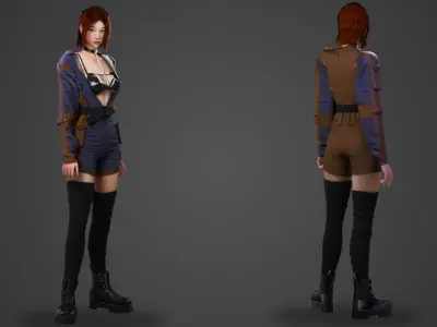 futuristic Woman - GameReady Low-poly 3D model purchase