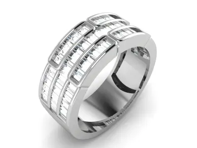 Diamond Ring For Women 3d Print Model 3D print model 46