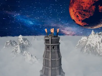 Stylized Crystal Tower Modular Pack Low-poly 3D model