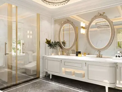 French style bathroom 3D model 3D model