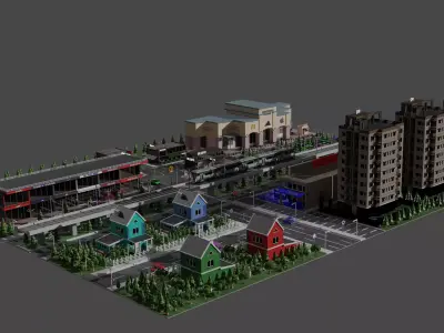 Low Poly City 3D Free low-poly 3D model