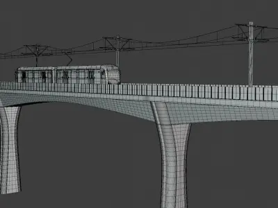 LA light rail bridge 3D model